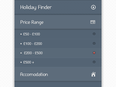 Holiday Finder Selector