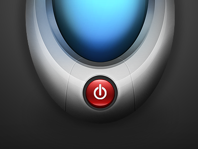Interface Orb - Cerulean blue button interface orb red