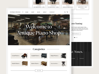 Piano Shop Landing Page 🎹 design landing page piano piano shop ui ui design user user interface ux