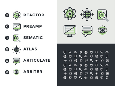 Icon Set - RV Tech logos (WIP) icon icon set iconography icons illustration illustrations logo multi color icons simple logos