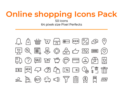 Online Shopping icon pack designs icons illustrations lines user interface