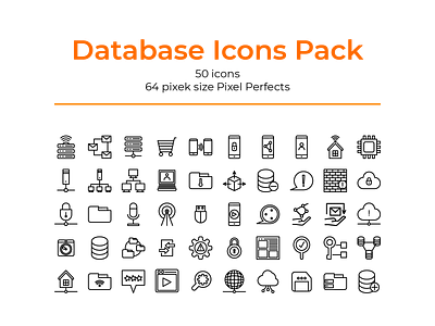 Database icon pack designs icons illustrations lines user interface