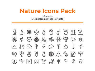 Nature icon pack designs icons illustrations lines user interface