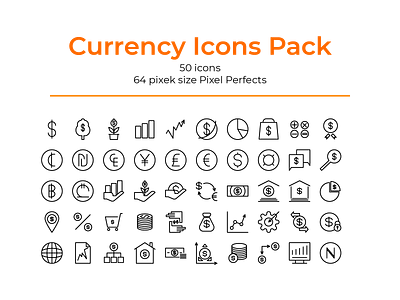 Currency icon pack designs icons illustrations lines user interface