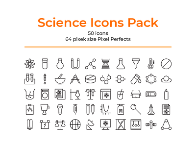 Science icon pack designs icons illustrations lines user interface