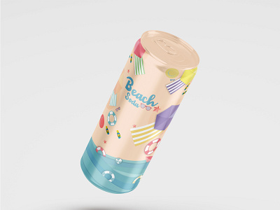 Beach Soda Can Design branding can can design illustration illustrator packagedesign packaging