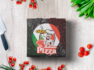 Italian Pizza illustration illustrator italian italian food italy package design packaging pizza pizza box yummy