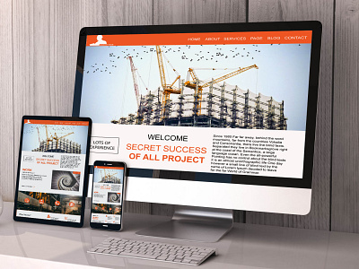 construction website PSD template branding construction construction website design web website website concept website design