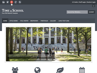 Time 4 School Website PSD Template 4 school time time 4 school web design website website design website template