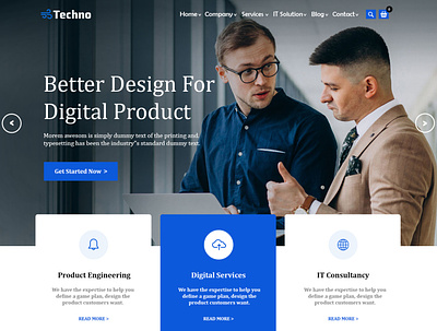 Techno Website PSD Template marketing marketing site psd techno website design website psd website template