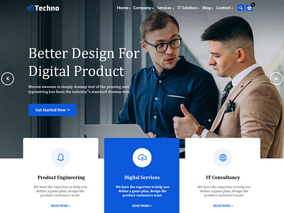 Techno Website PSD Template