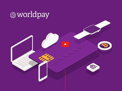 Worldpay key visual illustrations design digital graphic illustration infographic interactive landing page payment purple site web worldpay