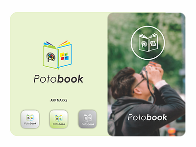 Potobook - Logo app color design flat design icon logo logo design logo mark logos logotype minimal