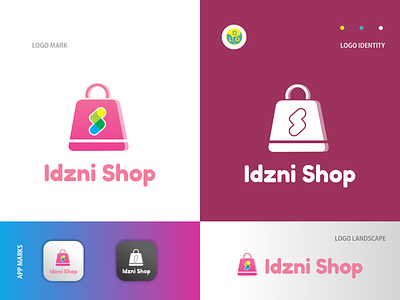 Idzni Shop - Logo app design flat flat design icon logo logo design logo mark logos logotype minimal
