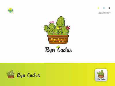 Ryn Cactus - Logo app design flat flat design icon illustrator logo logo design logo mark logos logotype
