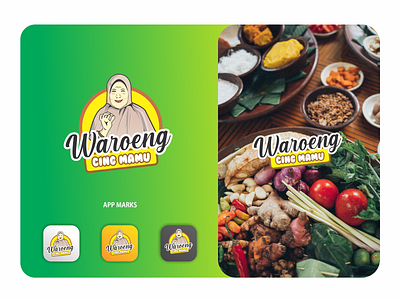 Waroeng Cing Mamu - Logo app design flat flat design food icon logo logo design logo mark logos logotype minimal
