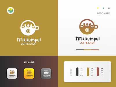 Titik Kumpul - Logo app coffee coffee shop design flat flat design icon logo logo design logo mark logos logotype minimal