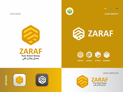 Zaraf - Logo app bee design flat flat design honey honey bee icon illustration logo logo design logo mark logos logotype minimal