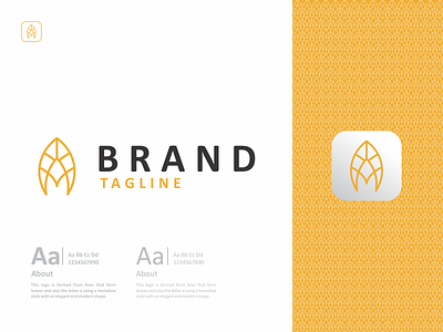 Letter A Leaf Logo a branding design flat design gold graphic design icon illustration leaf letter logo logo design logos logotype minimal