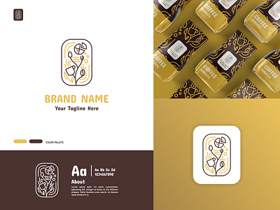 Cafe and Pizza Shop Logo branding business cafe coffe company design flat design gold graphic design icon illustration logo logo design logos logotype minimal pizza shop ui