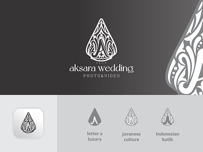 Aksara Wedding Logo batik black branding business company culture design flat design icon identity indonesian java letter logo logo design logos minimal photography vidoe white