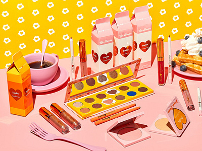 Zoella x Colourpop Collection branding campaign collaboration colourpop cosmetic packaging cosmetics packaging packagingdesign photoshoot product shot