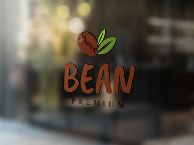 BEAN | Premium Logo (on Glass Window) branding coffee bean coffeeshop freelance graphicdesign illustration illustrator logo photoshop premium product vector