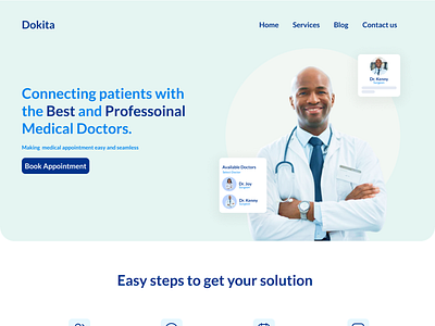 Dokita web App doctors health care landing landing page medical website design