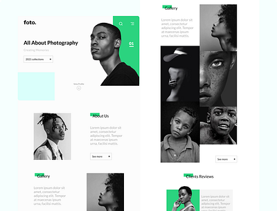 Foto black design interface design landing page photography portfolio design product design ui ui ux web design web ui website design