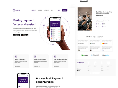 Easy Pay Landing page