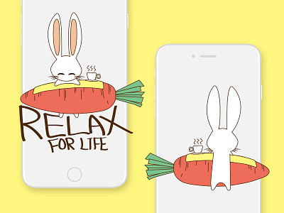 A Relaxing Rabbit / Illustration brand design illustration rabbit tea time ui visual web