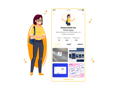 DailyUI-006 | User Profile @daily ui @dailyui app design flat illustration ui