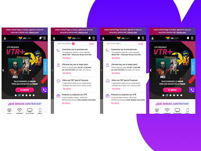 Notification redesign at VTR.com bell chile notification ui ui design user experience
