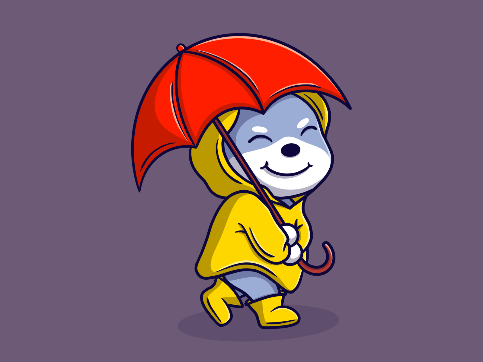 Cute Animal With Umbrella Vector Icon Illustration By Arinalyusuf06 On