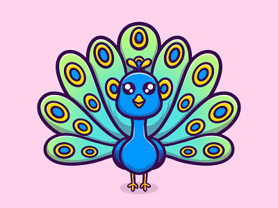 Cute peacock animal illustration 3d animal animation bird branding design graphic design illustration illustration art illustrator ilustration logo motion graphics peacock ui vector vector art