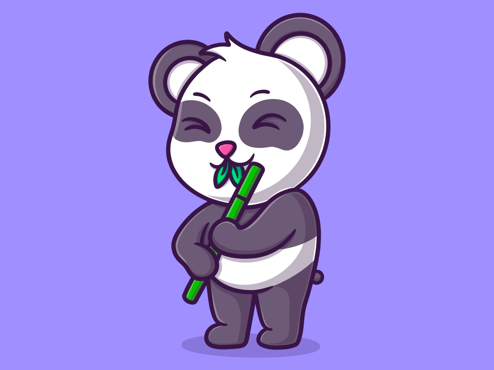 Cute panda eating bamboo illustration by NOCTE STUDIO on Dribbble