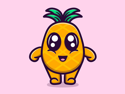 Pineapple cartoon illustration branding cartoon character design fruit grapic resource illustration illustration art illustrator ilustration logo mascot pineapple vector art