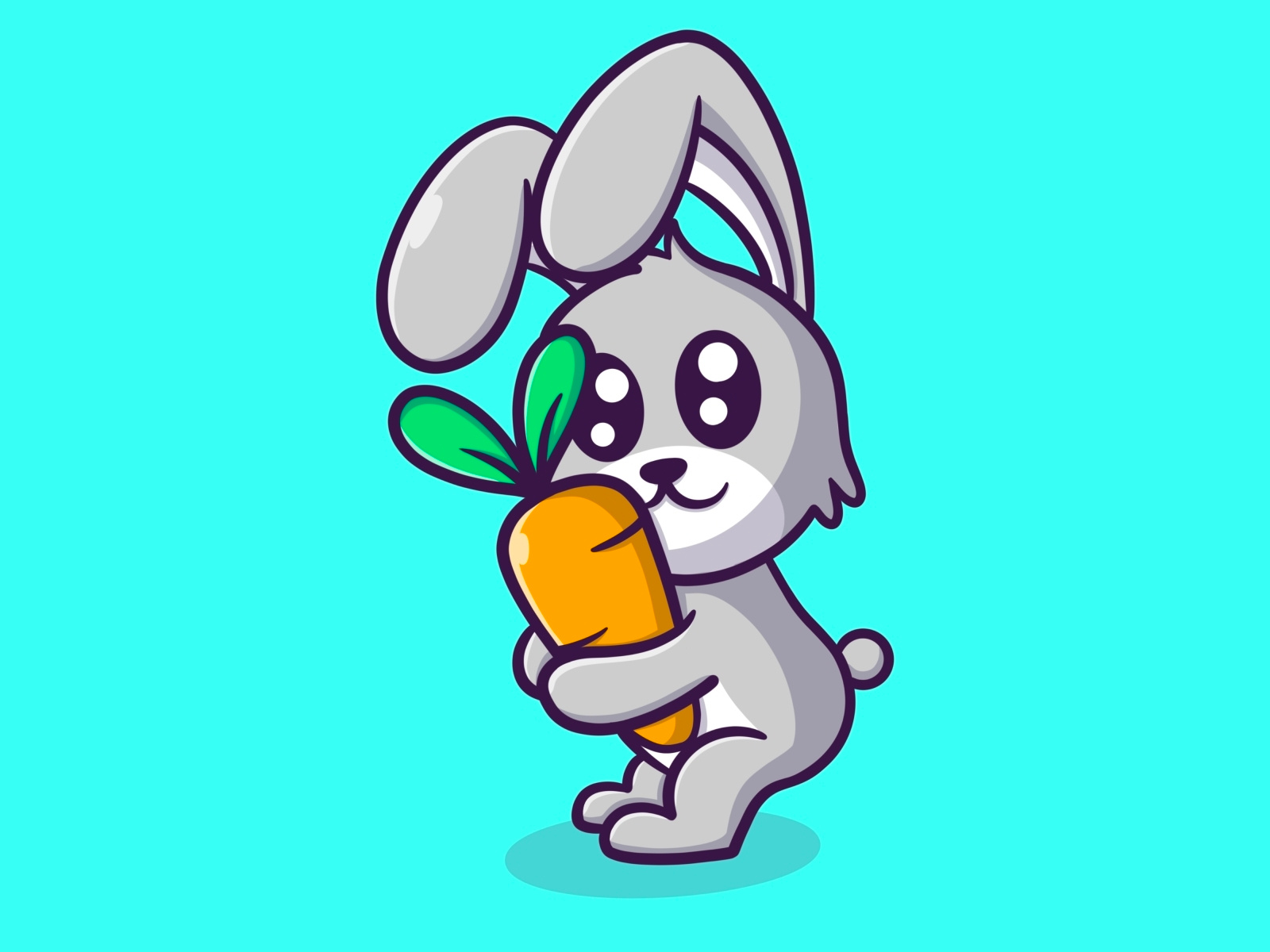 Cute bunny with parrot illustration by NOCTE STUDIO on Dribbble