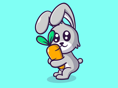 Cute bunny with parrot illustration animal branding bunny carrot cartoon cute design graphic design illustration illustration art logo motion graphics parrot rabbit