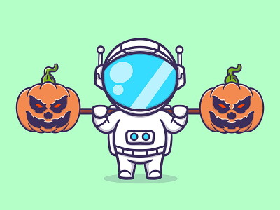 Ute astronaut with pumpkin 3d astronaut branding cartoon cute design graphic design illustration illustration art ilustration logo motion graphics pumpkin space star ui