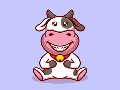 Cute cow illustration animal branding cartoon cow design fun graphic design health illustration illustration art illustrator ilustration kids logo mascot milk motion graphics ui vector vector art