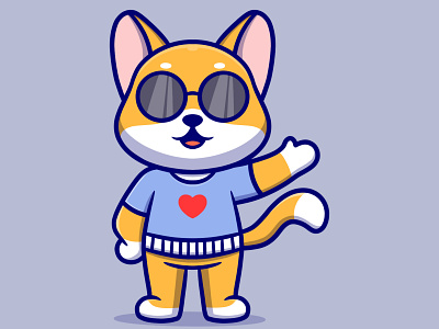 Cute cat cartoon illustration