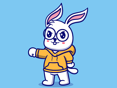 Cute bunny cartoon illustration