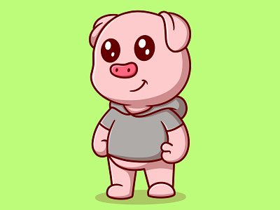 Cute pig with jacket food