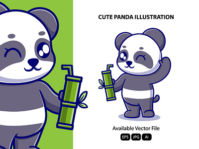 Cute panda illustration animal bear black cute illustration isolated nature panda vector white wild wildlife