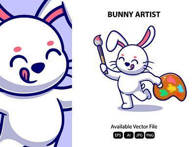 Cute bunny artist