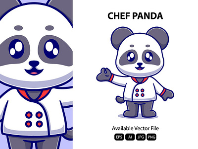 Cute chef panda