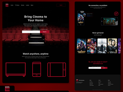 movie streaming web app branding cinema dark mode design figma movie product streaming ui ux web