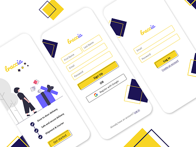 Traccia-Package Delivery | DailyUI Challenge (Sign up) app appscreens courierdelivery design packagedelivery ui ux