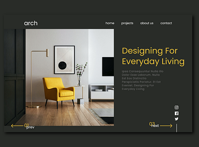 arch - Interior design website | DailyUI Challenge dailyui dailyuichallenge design interface interior design ui ux webdesign website design